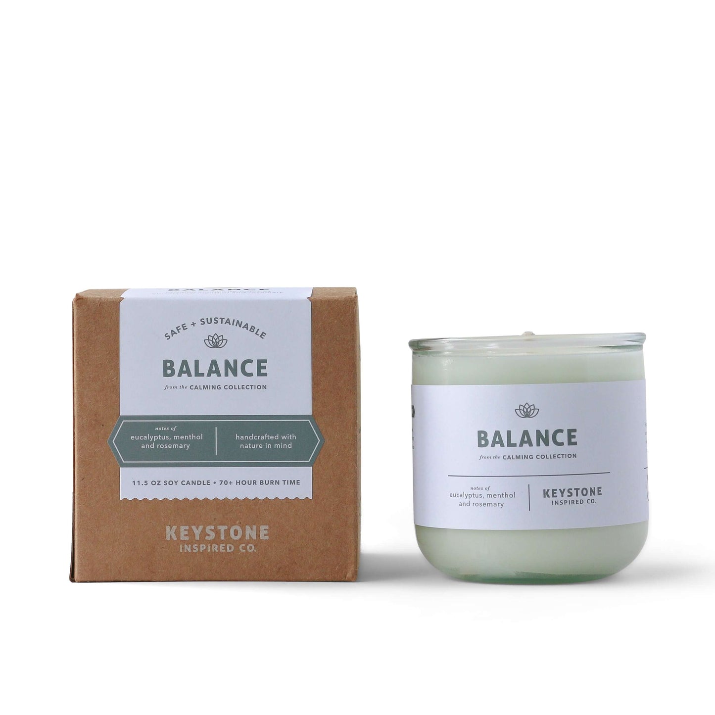 Eco-friendly Balance | Calming Collection | 11.5 oz glass candle