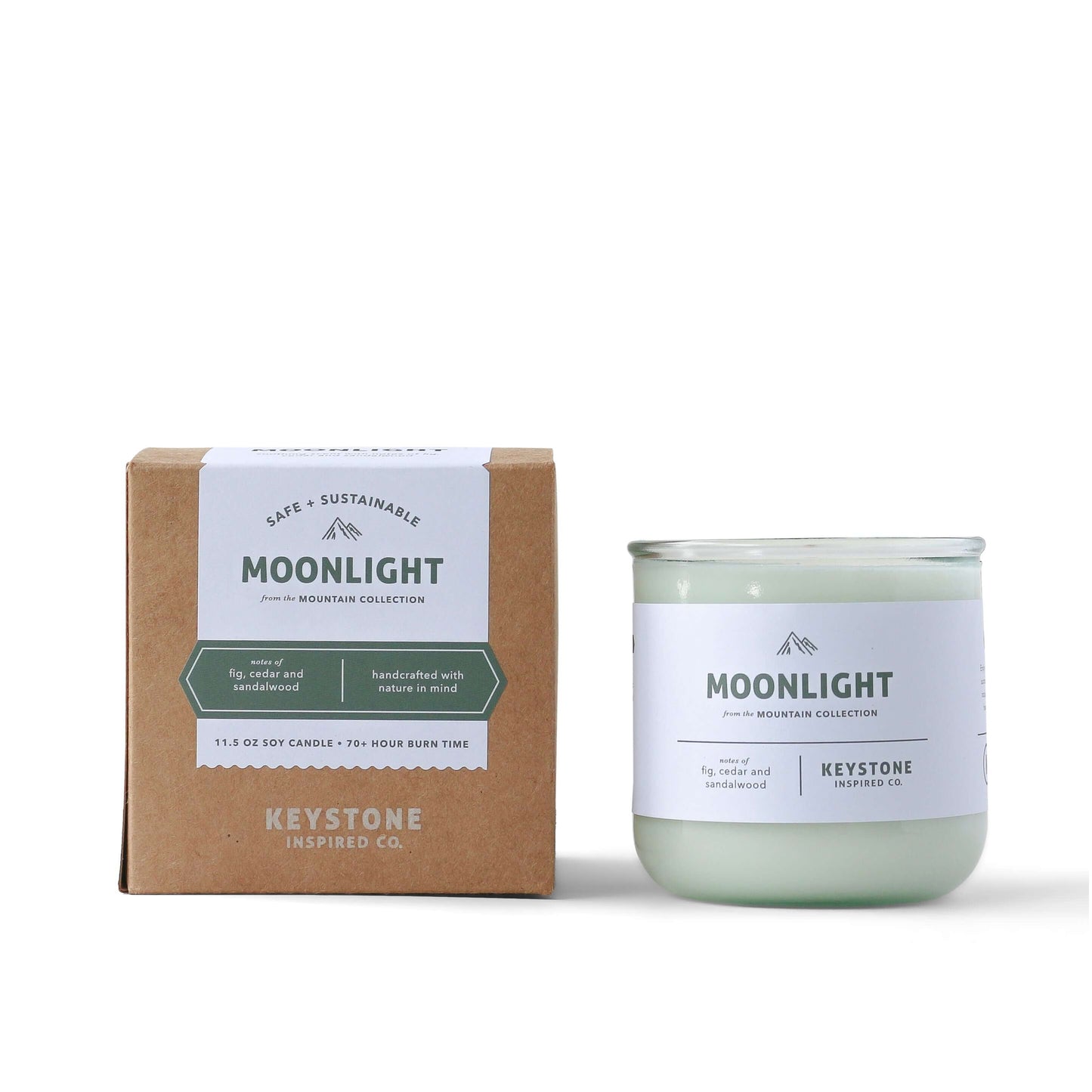 Eco-friendly Moonlight | Mountain Collection | 11.5 oz glass candle