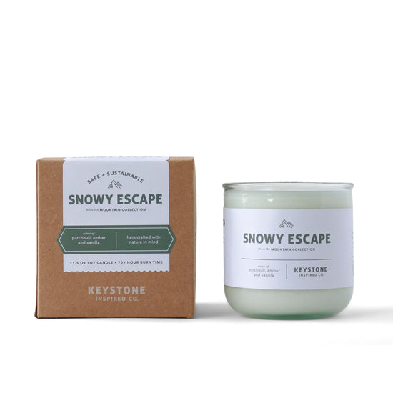Eco-friendly Snowy Escape | Mountain Collection | 11.5 oz glass candle